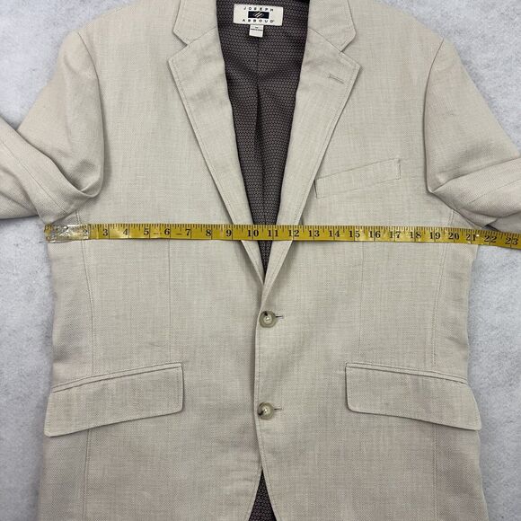 Joseph Abboud Two Button Jacket Mens Size M Beige Linen Blend Sport Coat Blazer - Picture 5 of 12